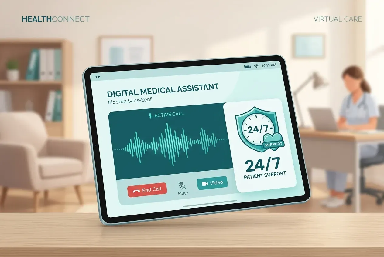 Clinic staff reviewing an AI voice receptionist support workflow.
