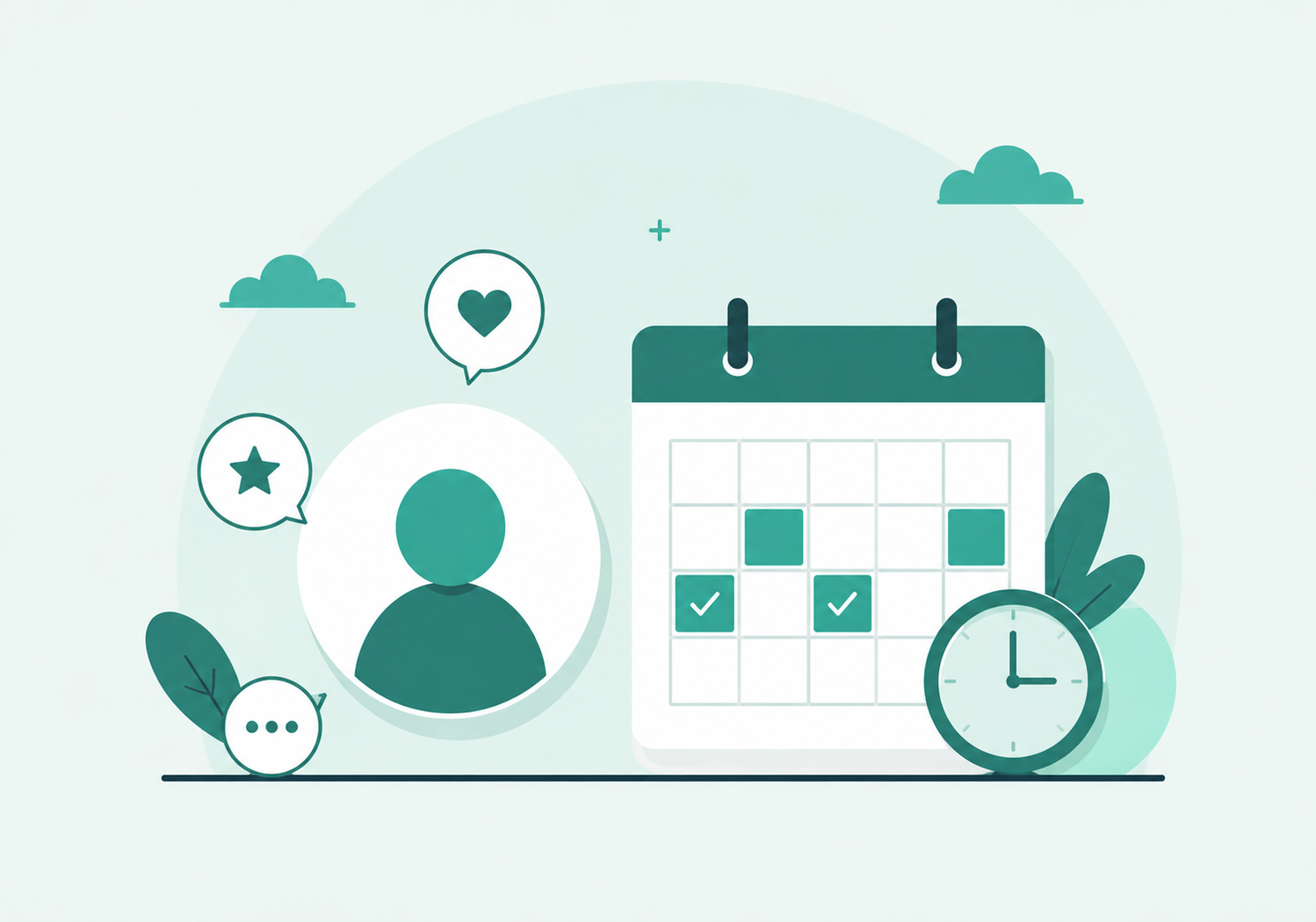 Illustration representing AI scheduling and call handling setup