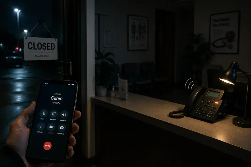 Patient calling a medical practice after hours