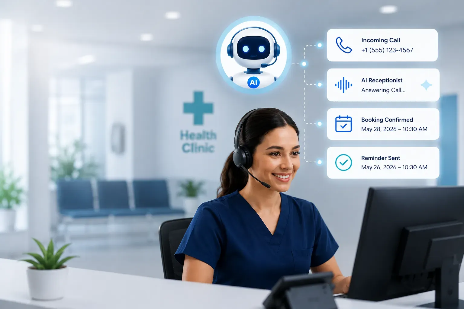 Digital representation of a voice calling assistant interface