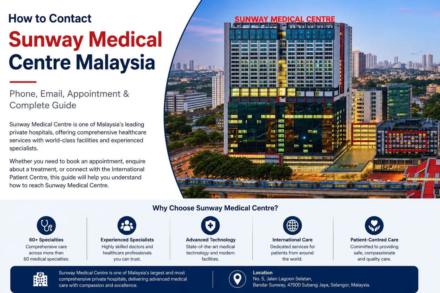 Sunway Medical Centre Malaysia hospital building and patient services.