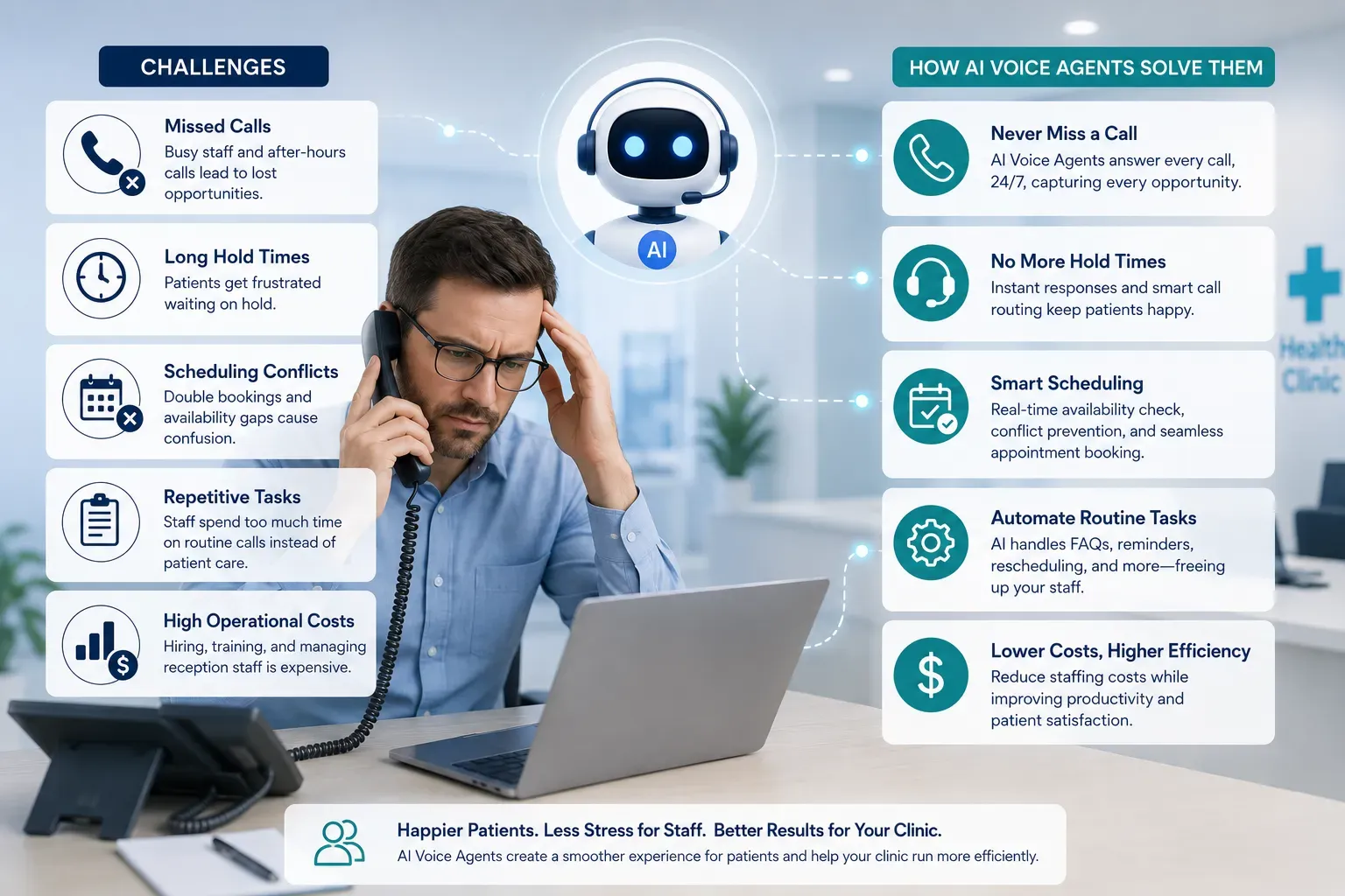 A clinic front desk manager configuring call routing